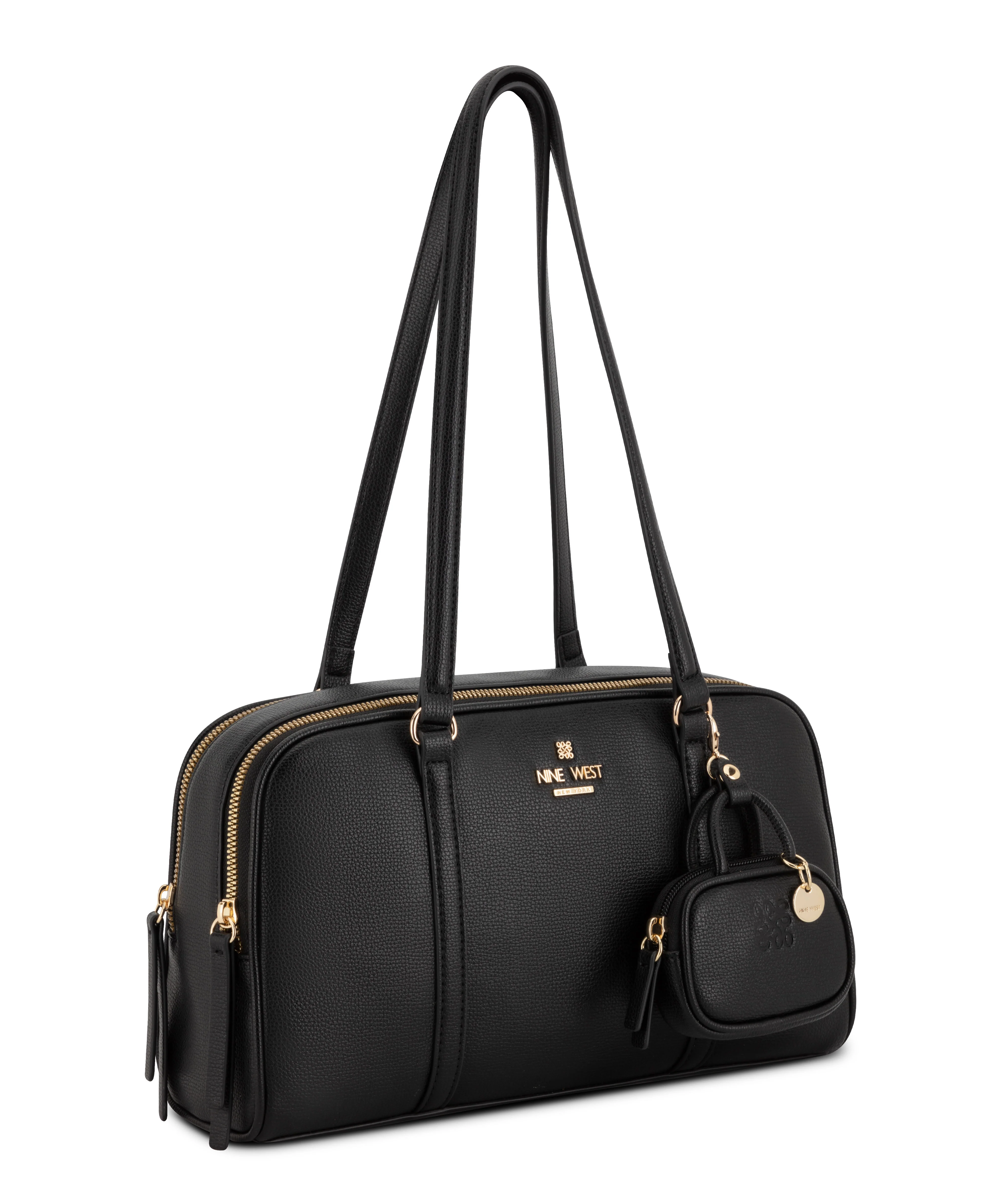 NINE WEST HANDBAGS ALDA SHOULDER SATCHEL BLACK - Image 2