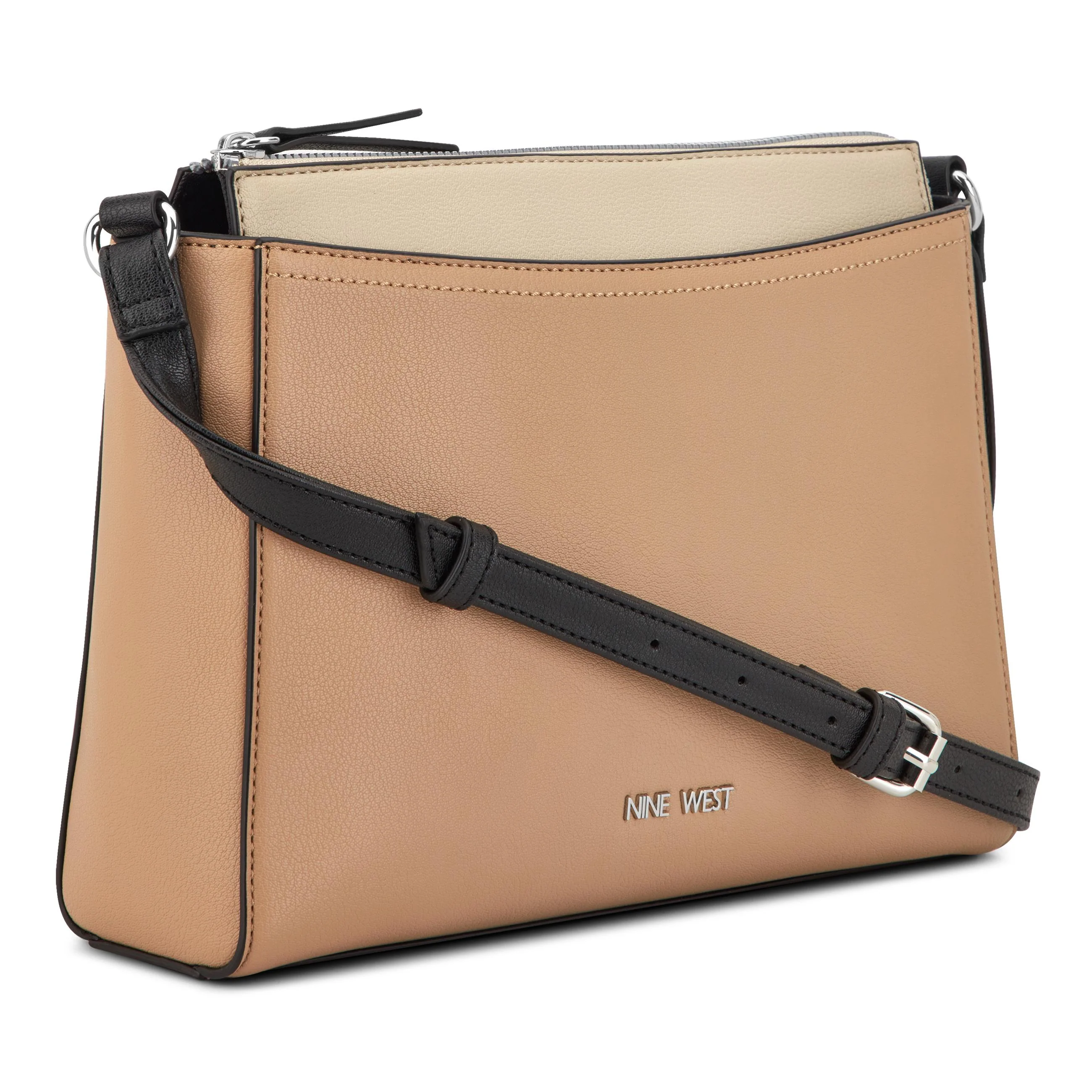 Nine West Handbags BOWIE MINI TOP ZIP CROSSBODY DK KHAKI MULTI - Image 3