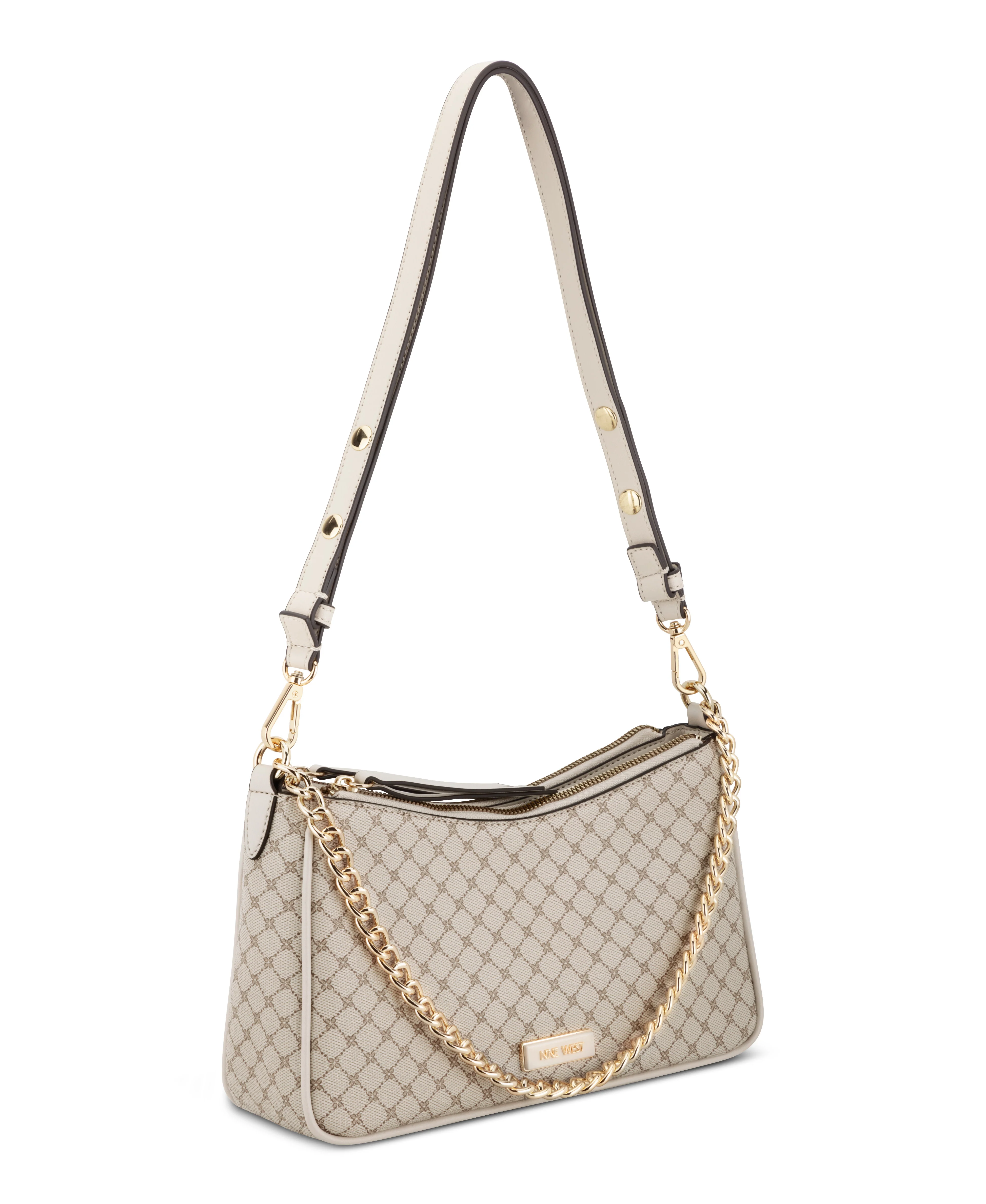 NINE WEST HANDBAGS DENZIELLE CONVERTIBLE SHOULDER MUSHROOM LOGO/MILK - Image 2