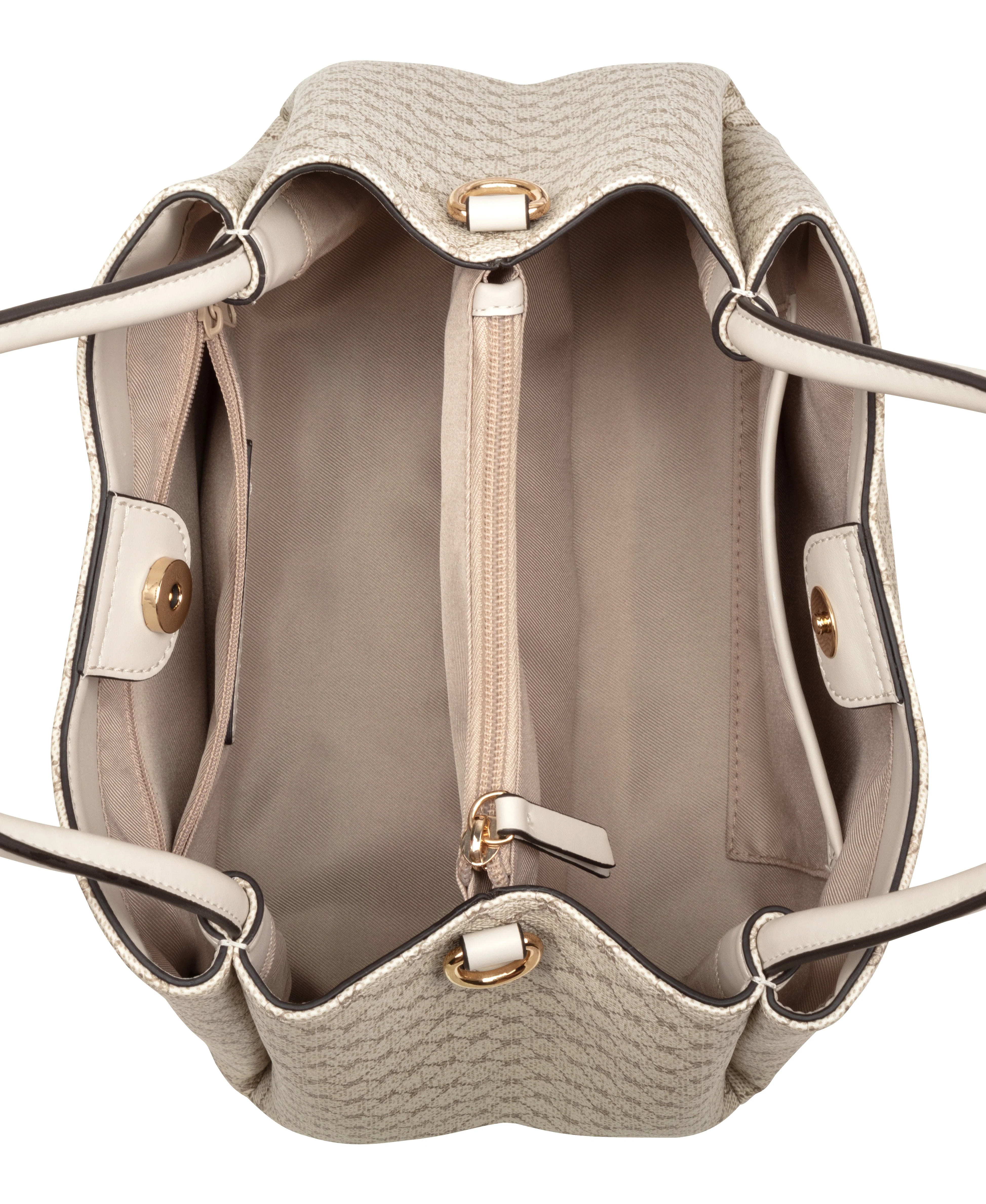 NINE WEST HANDBAGS DORSEY SATCHEL MUSHROOM LOGO/MILK - Image 4