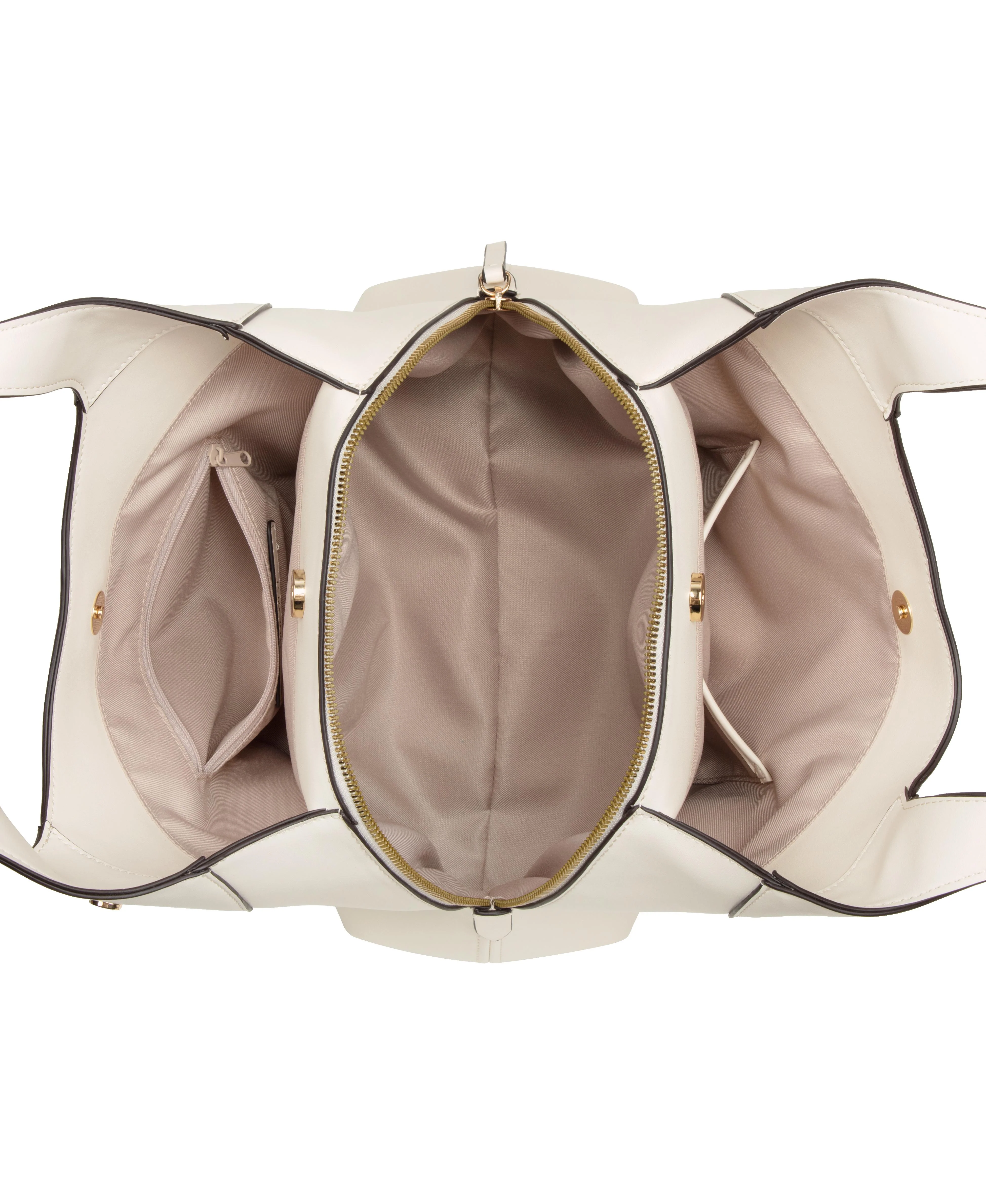 Nine West Handbags EAMON 3 COMP SHOULDER BAG CHIC CREAM - Image 4