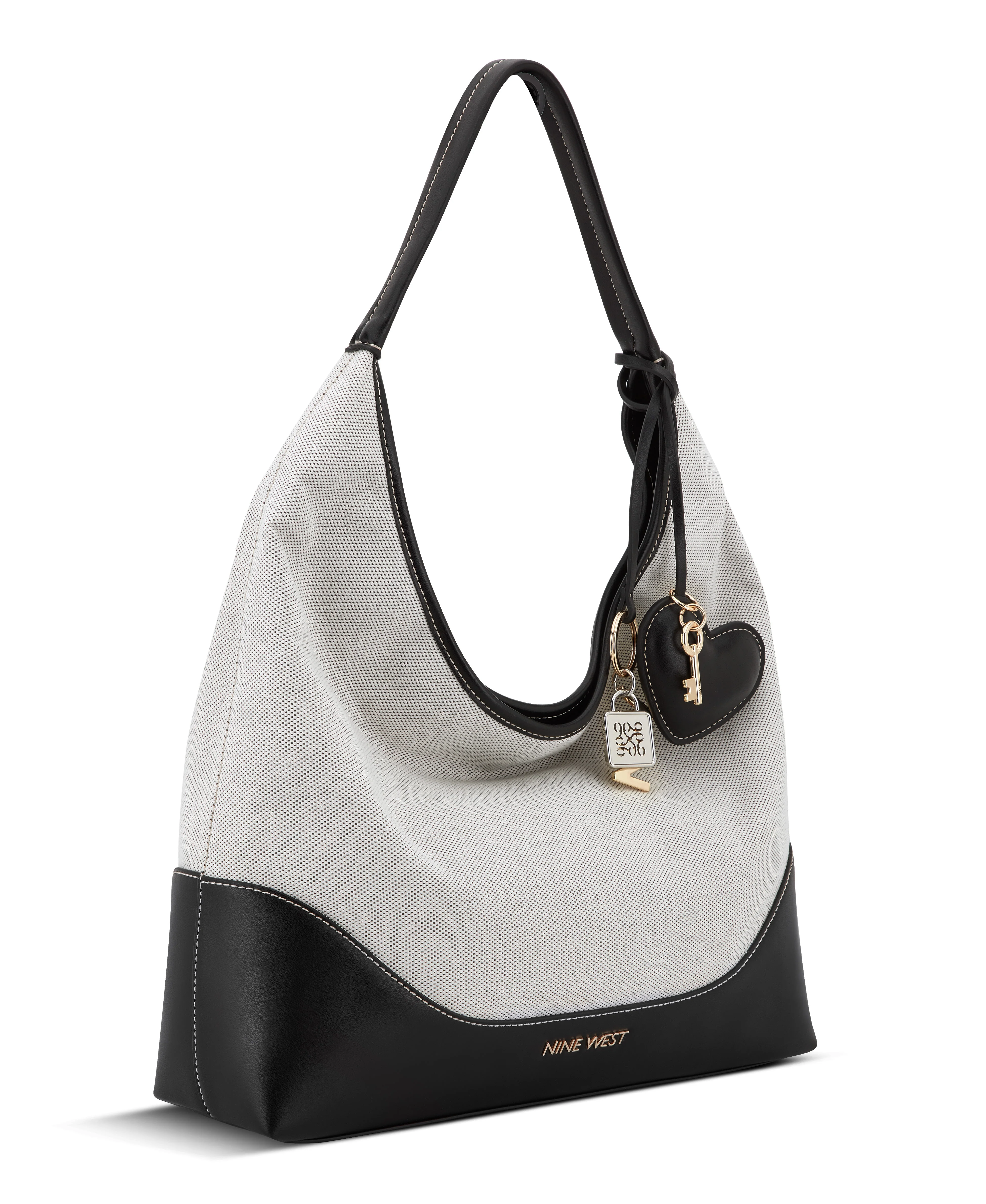 NINE WEST HANDBAGS KEYLEE HOBO NATURAL/BLACK - Image 2