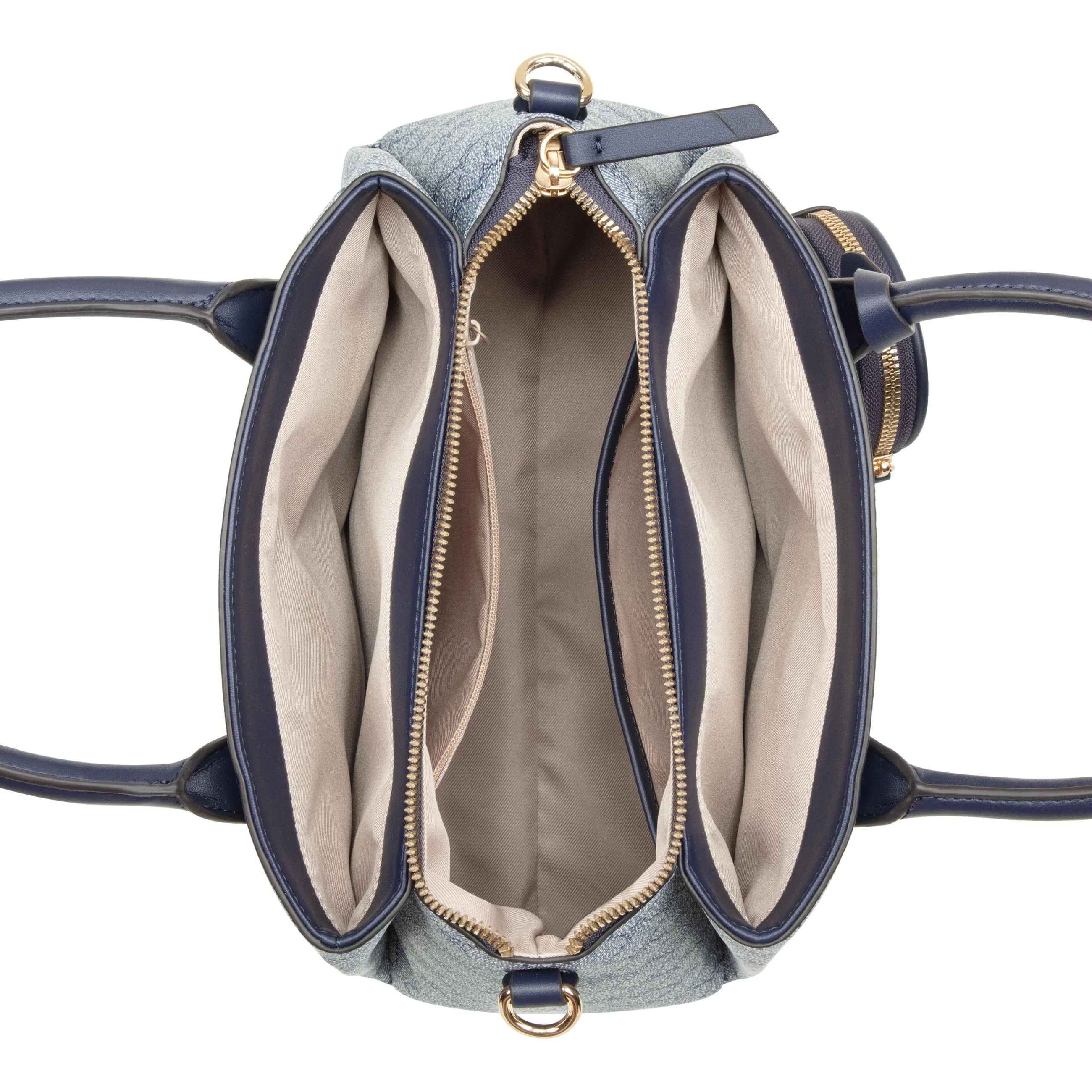 Nine West Handbags MARY SATCHEL CHAMBRAY LOGO/NAVY - Image 4