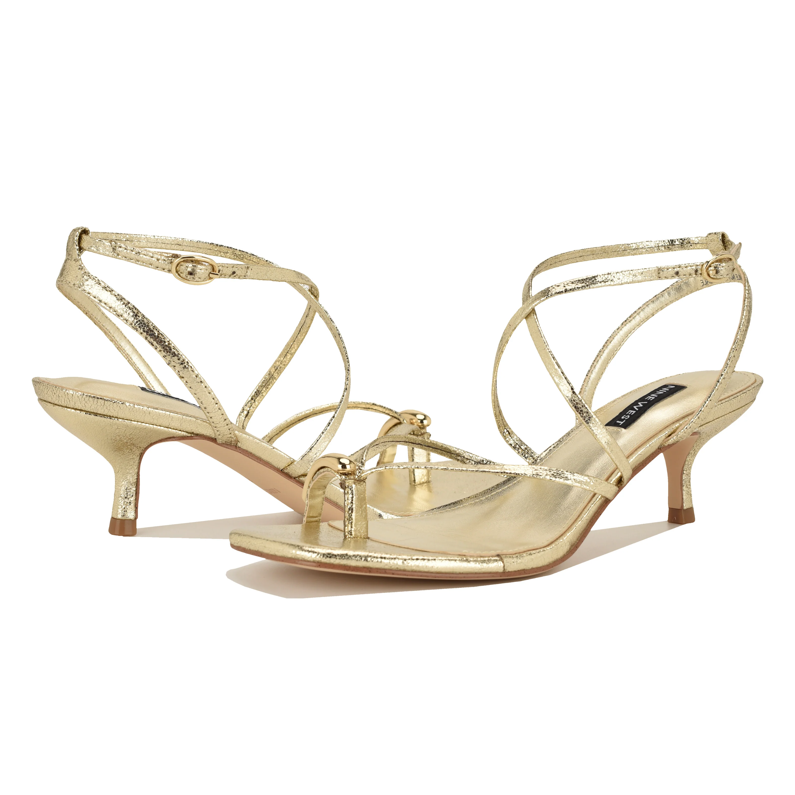 NINE WEST MAYS3 GOLD58684/METALLIC CRACKLE PU - Image 7