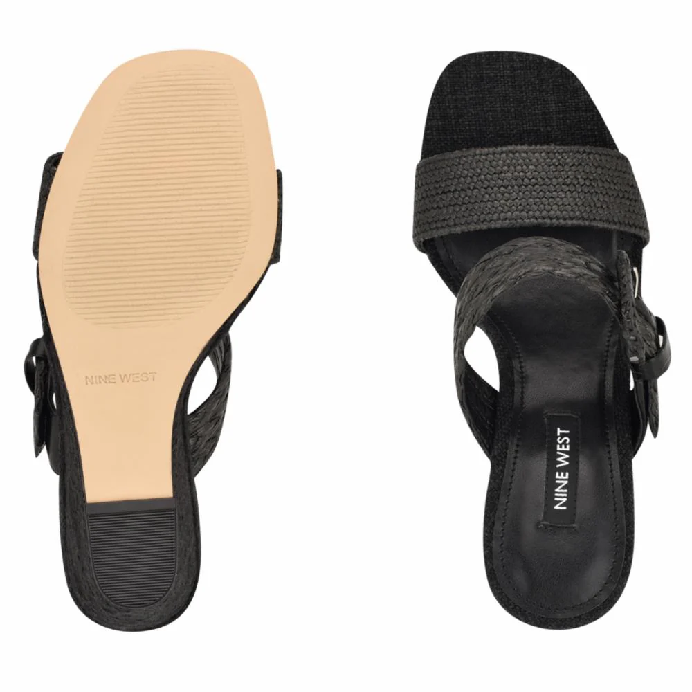 Nine West NOVALIE3 BLACK/BLACK/QY10MM PP RAFFIA/Q - Image 5
