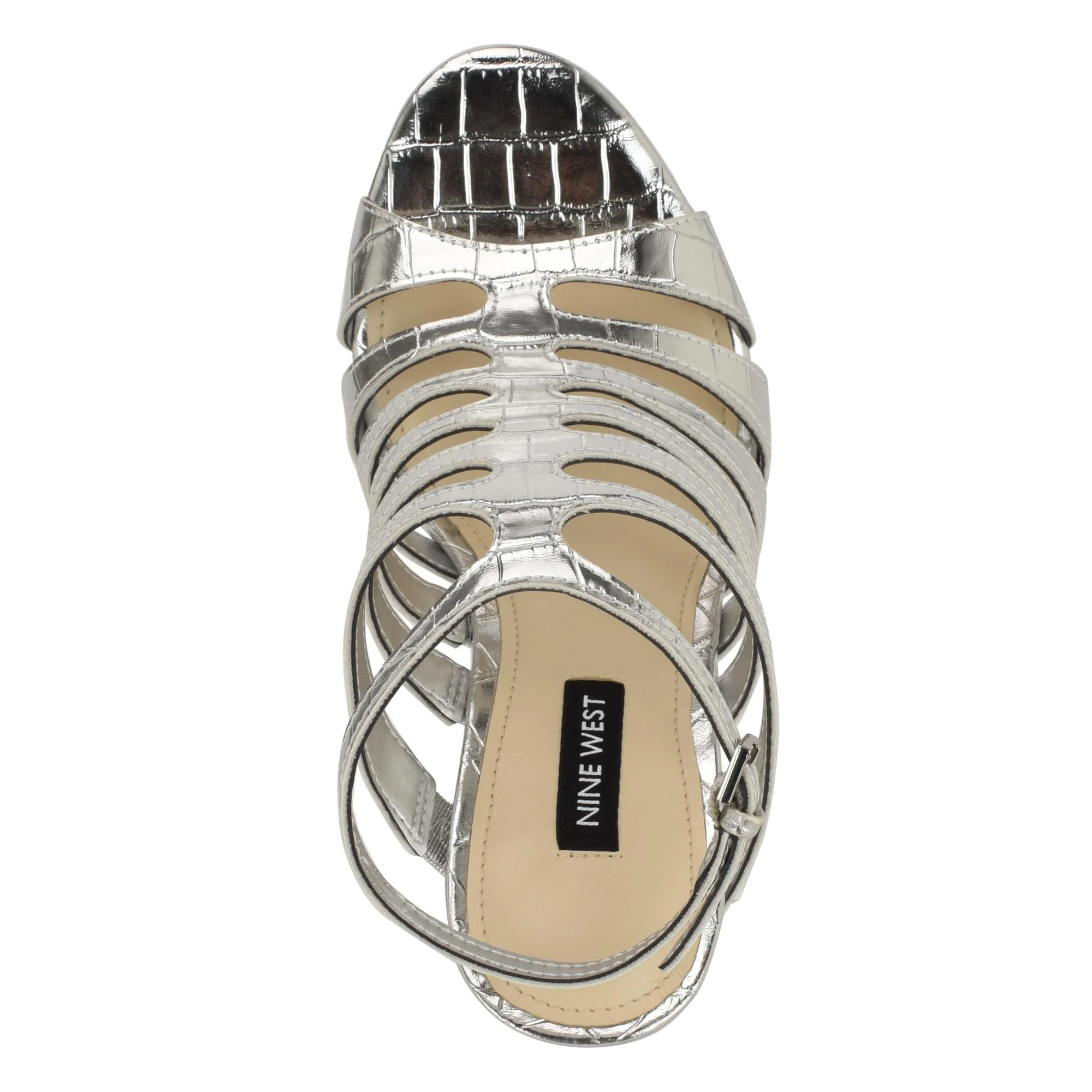 Nine West SALEEN3 SILVER/YS METALLIC PATENT CROC - Image 4