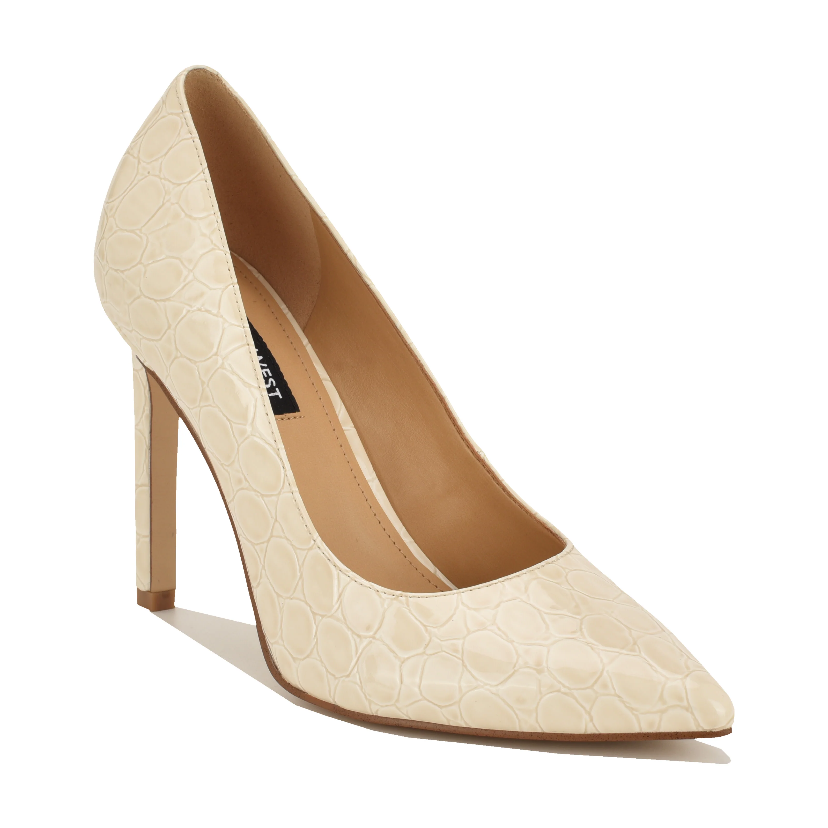 NINE WEST TATIANA3 CHIC CREAM/PATENT ROUND CROCO - Image 2