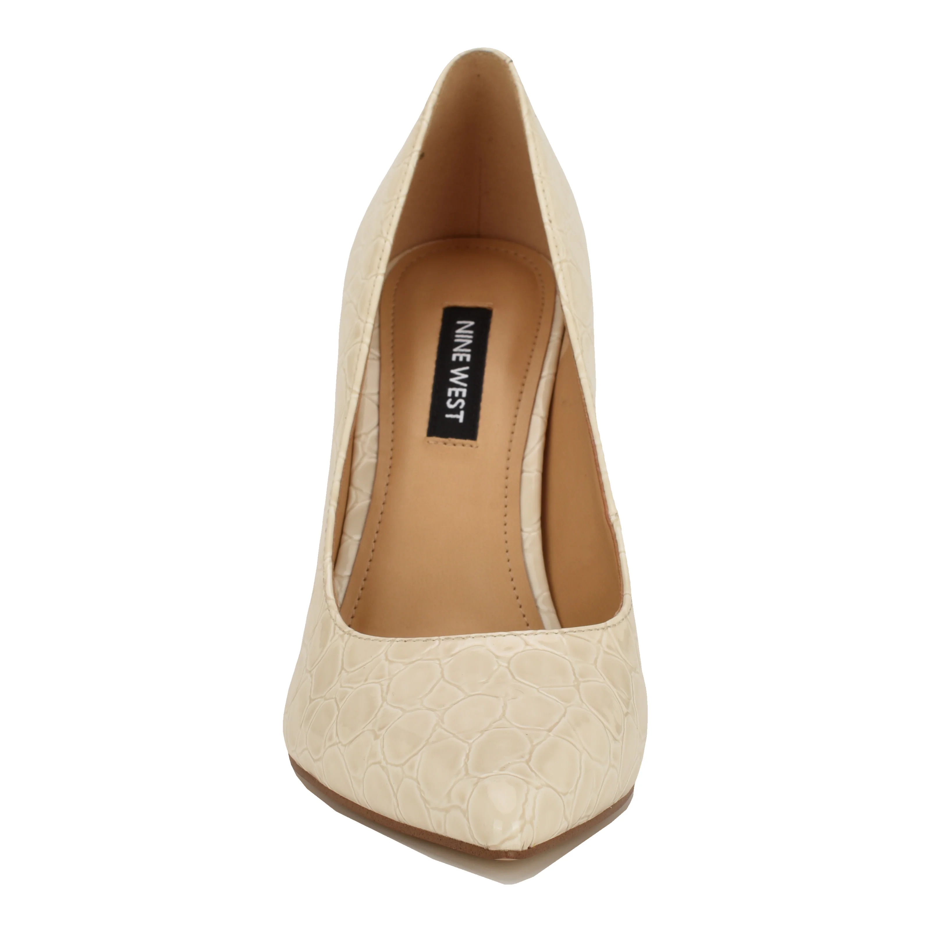 NINE WEST TATIANA3 CHIC CREAM/PATENT ROUND CROCO - Image 4
